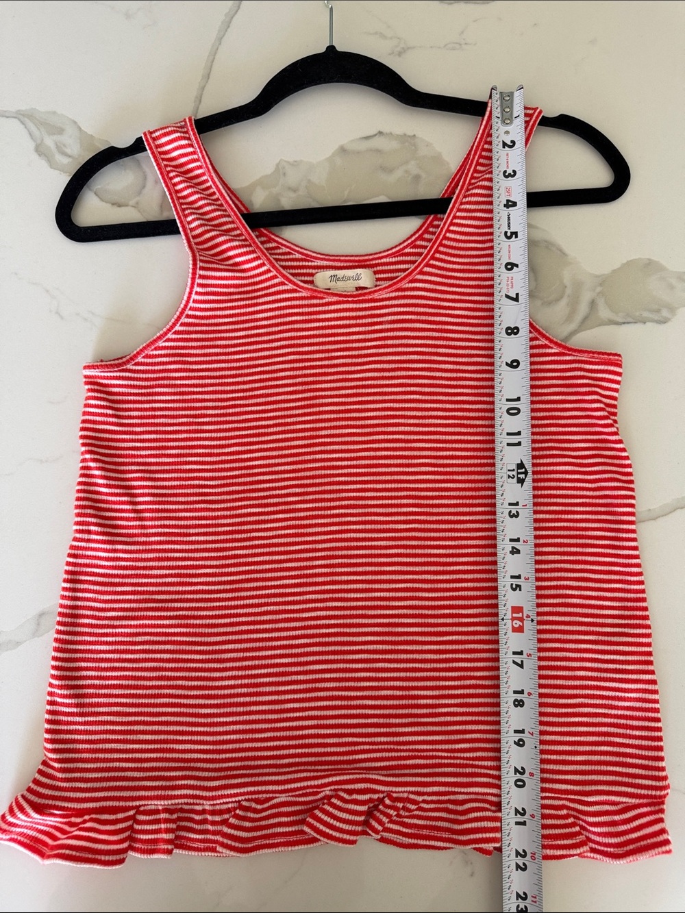Madewell Red & White Striped Tank Top - Picture 5 of 6
